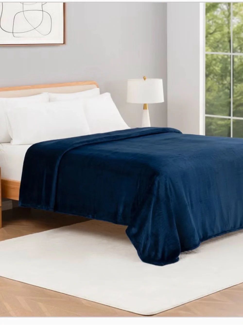 Berkshire Herringbone Plush Blanket - Deep Navy
